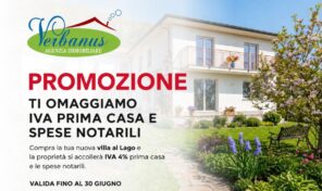 Villetta termoautonoma fronte lago con autorimessa e giardino a Massino Visconti